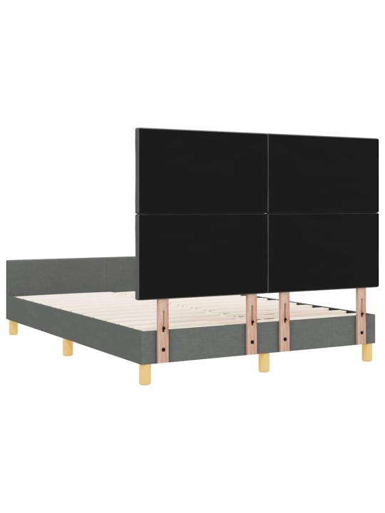 Voodi raam peaga tumehall 160 x 200 cm kangas