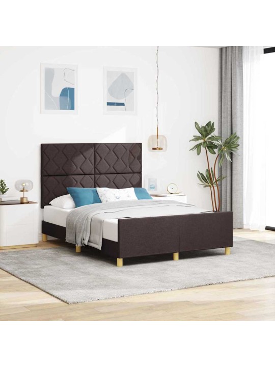 Voodi raam peaga tumepruun 160 x 200 cm kangas