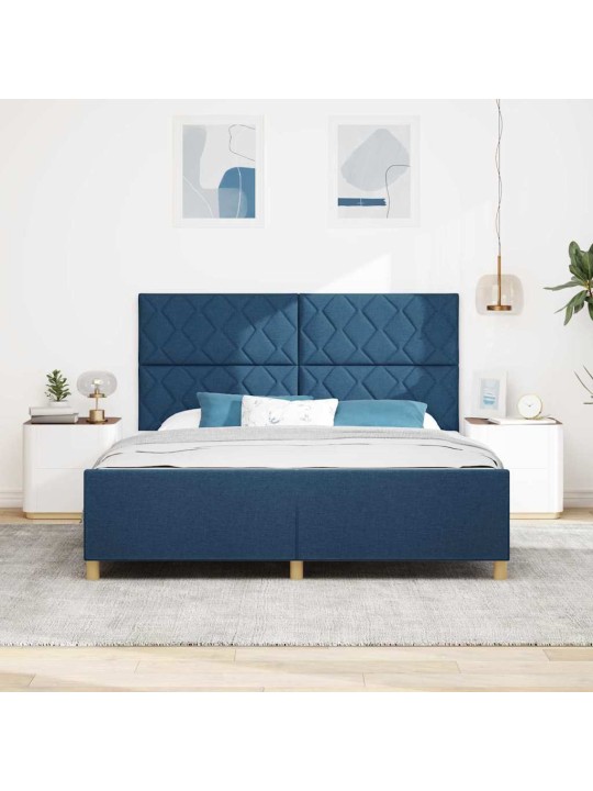 Voodi raam peaga sinine 180 x 200 cm kangas