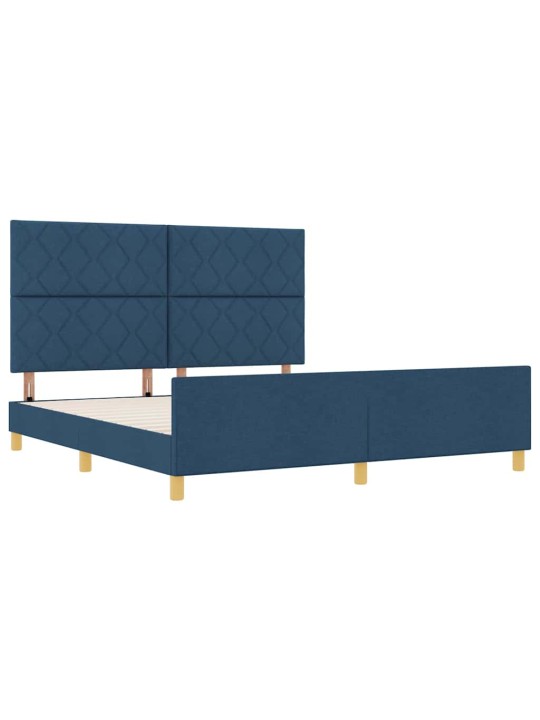 Voodi raam peaga sinine 180 x 200 cm kangas