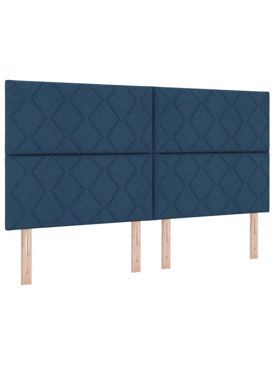 Voodi raam peaga sinine 180 x 200 cm kangas