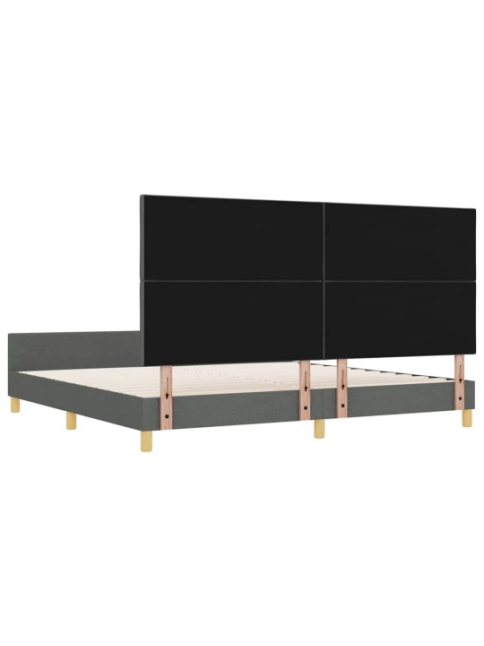Voodi raam peaga tumehall 200 x 200 cm kangas