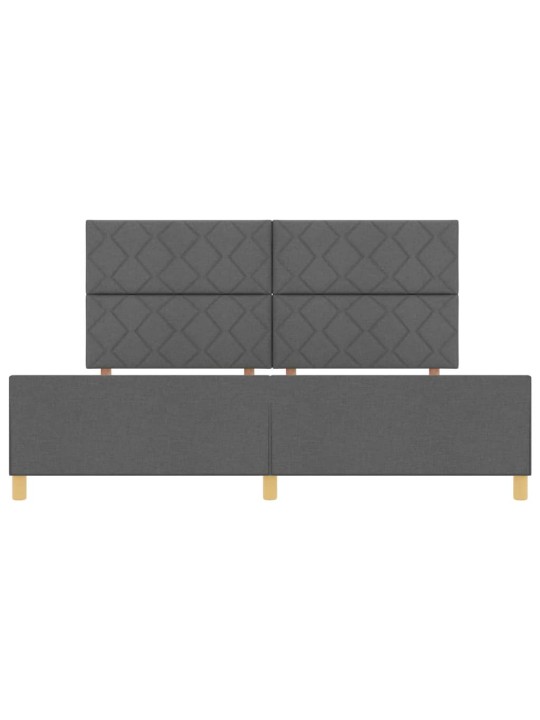 Voodi raam peaga tumehall 200 x 200 cm kangas