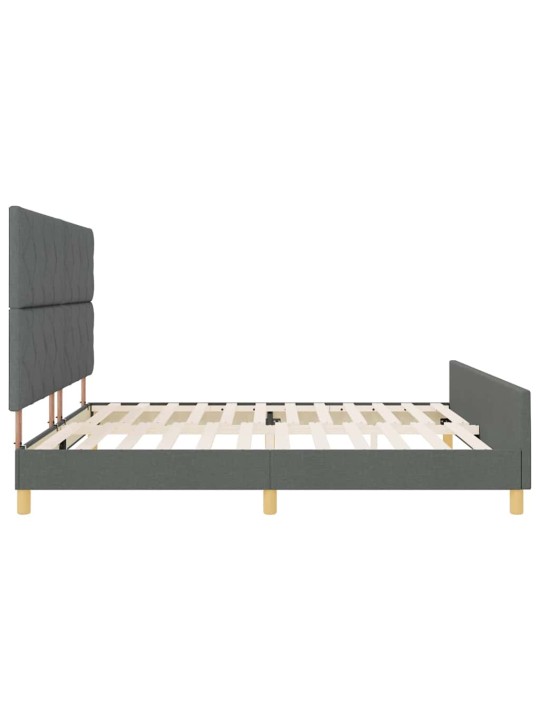 Voodi raam peaga tumehall 200 x 200 cm kangas