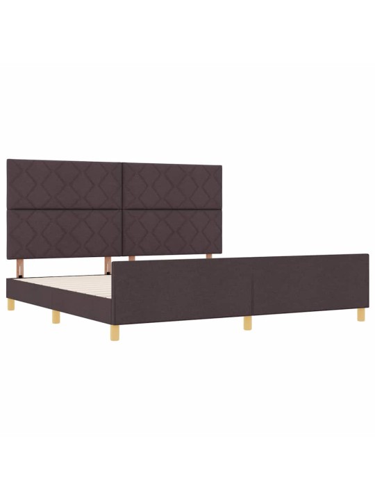Voodi raam peaga tumepruun 200 x 200 cm kangas