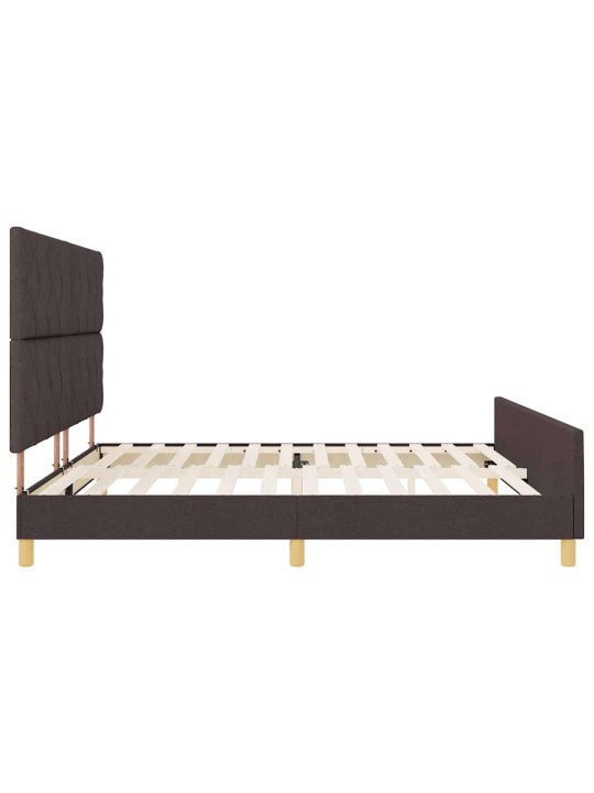 Voodi raam peaga tumepruun 200 x 200 cm kangas