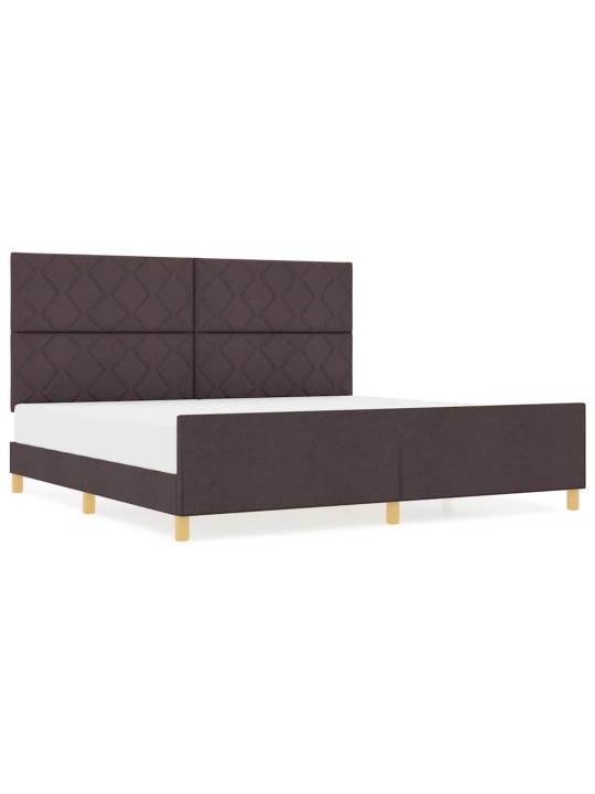 Voodi raam peaga tumepruun 200 x 200 cm kangas