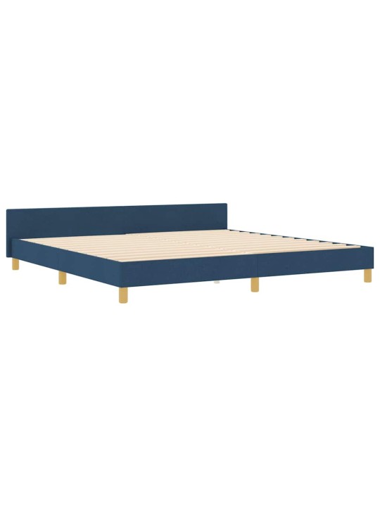 Voodi raam peaga sinine 200 x 200 cm kangas