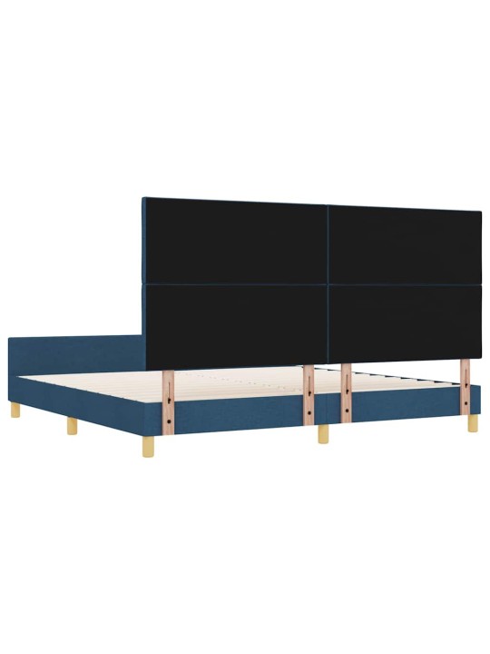 Voodi raam peaga sinine 200 x 200 cm kangas