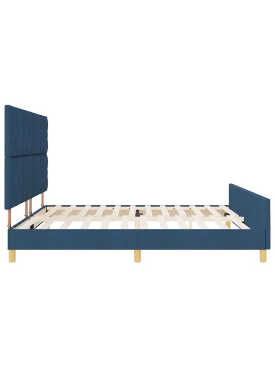 Voodi raam peaga sinine 200 x 200 cm kangas