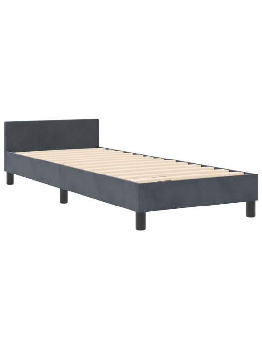 Voodi raam peaga tumehall 80 x 200 cm samet