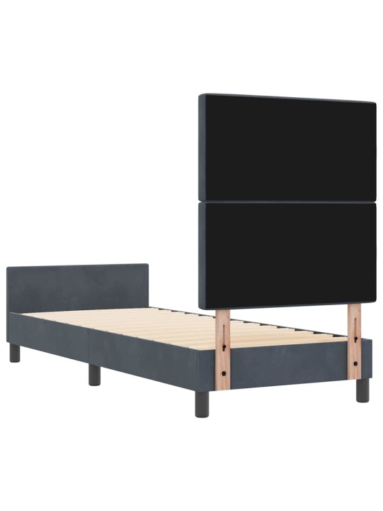 Voodi raam peaga tumehall 80 x 200 cm samet