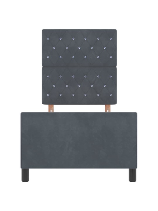 Voodi raam peaga tumehall 80 x 200 cm samet