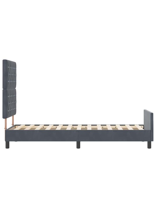 Voodi raam peaga tumehall 80 x 200 cm samet