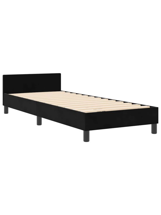 Voodi raam peaga must 80 x 200 cm samet