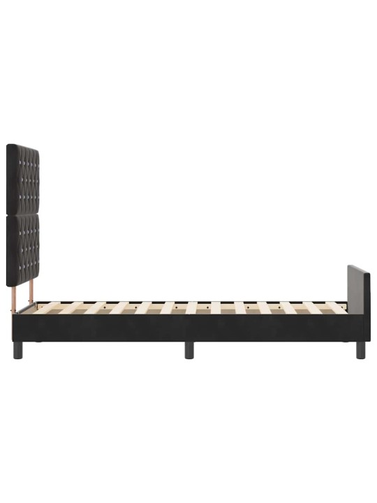 Voodi raam peaga must 80 x 200 cm samet