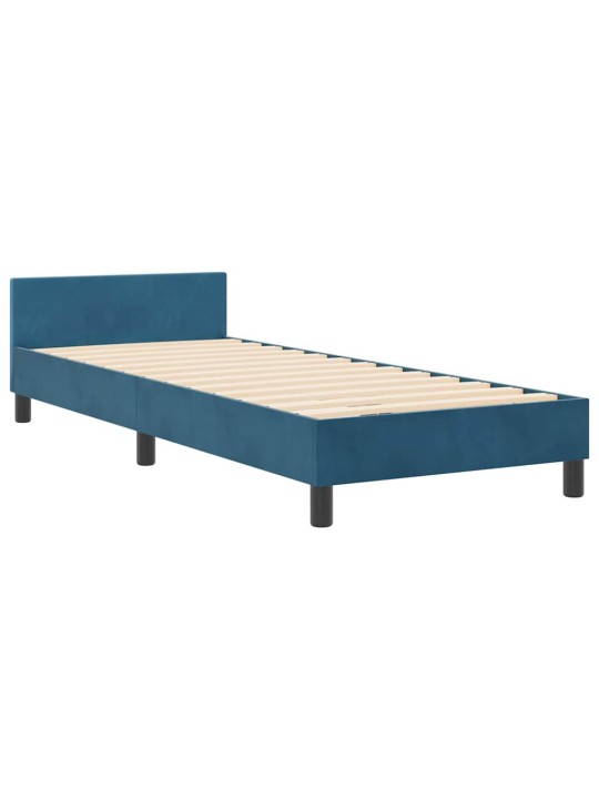 Voodi raam peaga tumesinine 80 x 200 cm samet