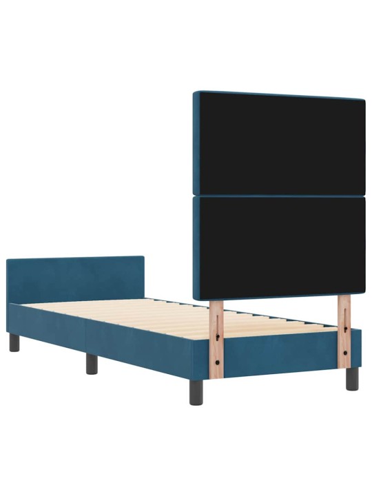 Voodi raam peaga tumesinine 80 x 200 cm samet