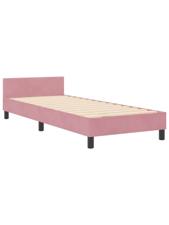 Voodi raam peaga roosa 80 x 200 cm samet