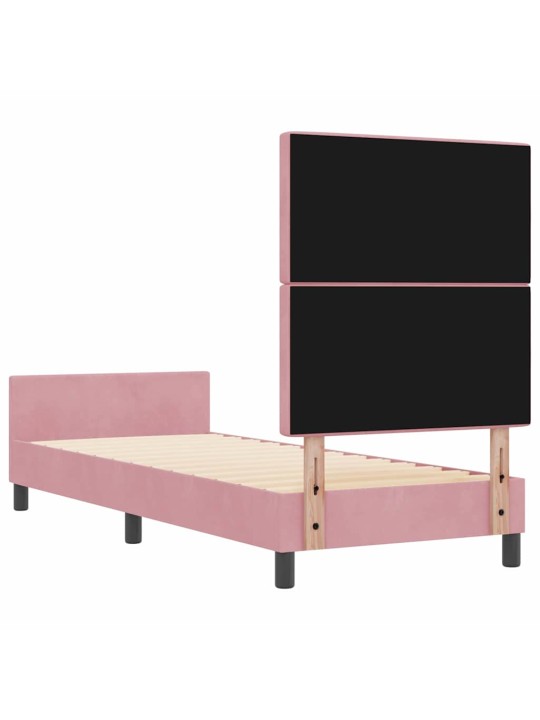 Voodi raam peaga roosa 80 x 200 cm samet