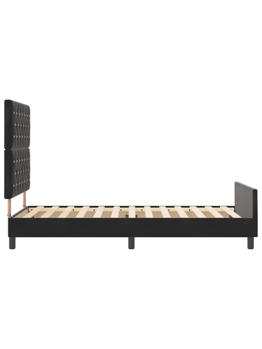 Voodi raam peaga must 90 x 190 cm samet