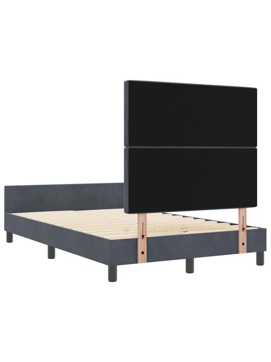 Voodi raam peaga tumehall 120 x 190 cm samet