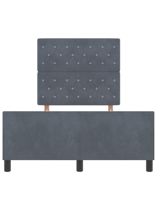 Voodi raam peaga tumehall 120 x 190 cm samet