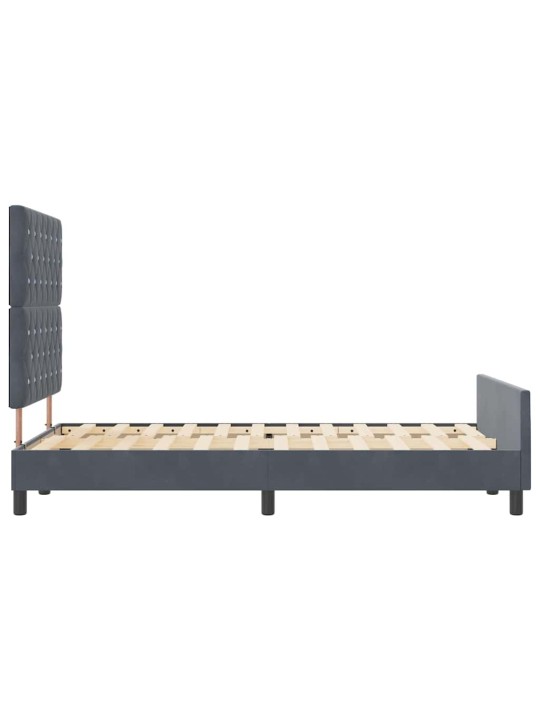 Voodi raam peaga tumehall 120 x 200 cm samet