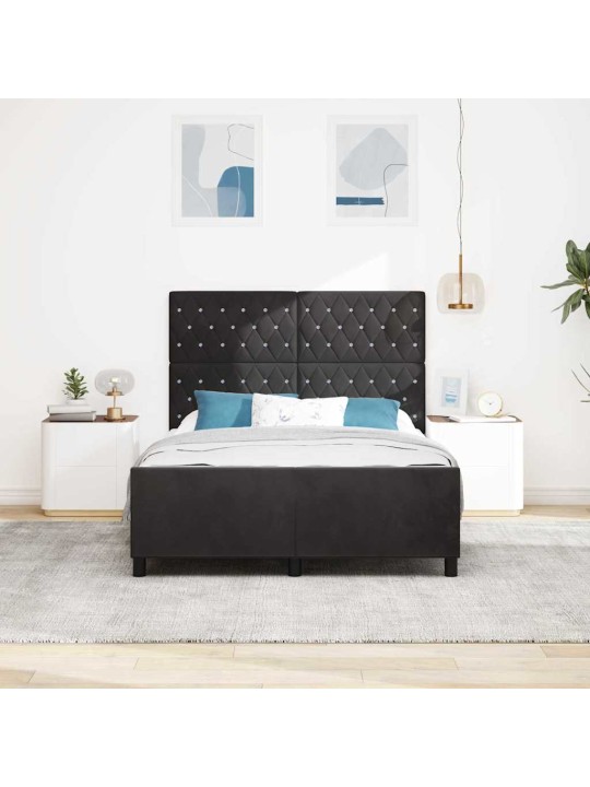 Voodi raam peaga must 140 x 190 cm samet