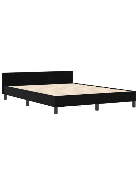 Voodi raam peaga must 140 x 190 cm samet