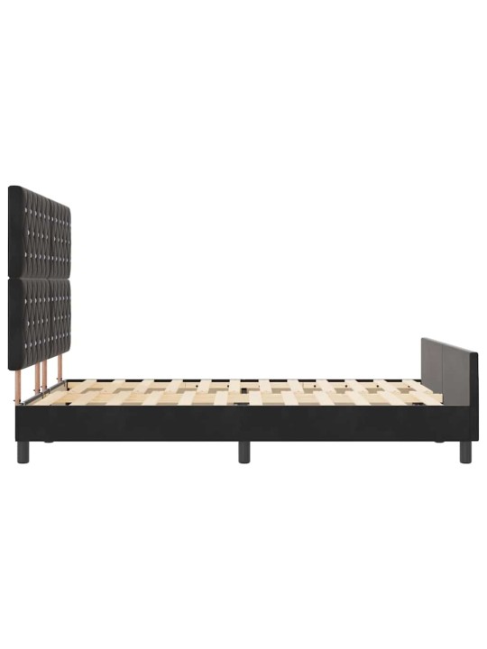 Voodi raam peaga must 140 x 190 cm samet