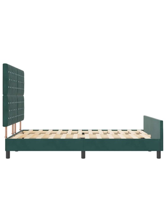 Voodi raam peaga tumeroheline 140 x 190 cm samet