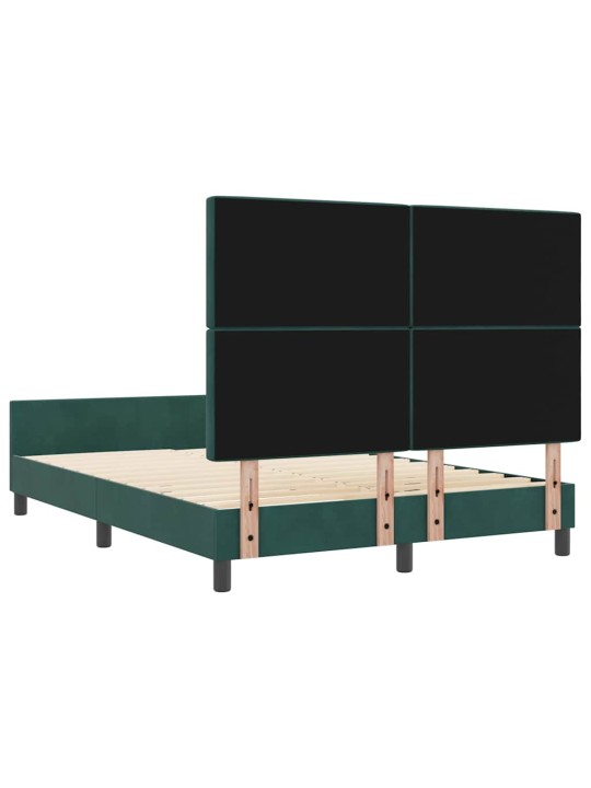 Voodi raam peaga tumeroheline 140 x 200 cm samet