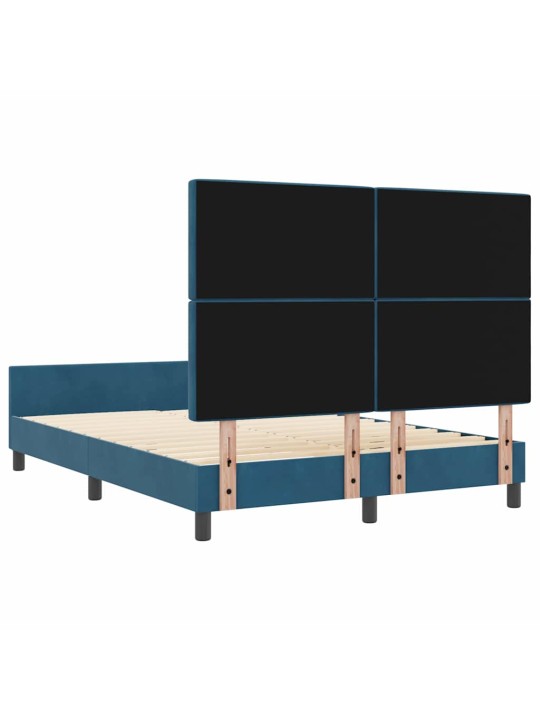 Voodi raam peaga tumesinine 140 x 200 cm samet