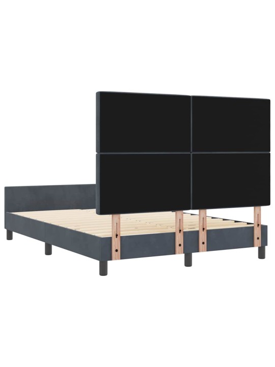 Voodi raam peaga tumehall 160 x 200 cm samet