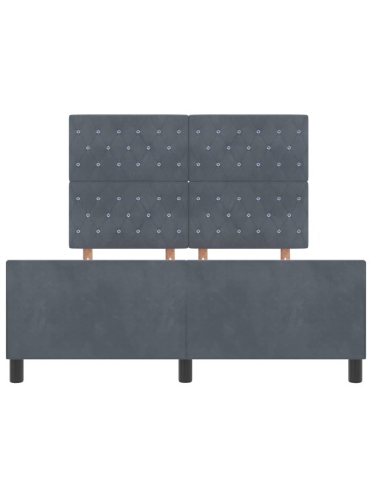 Voodi raam peaga tumehall 160 x 200 cm samet