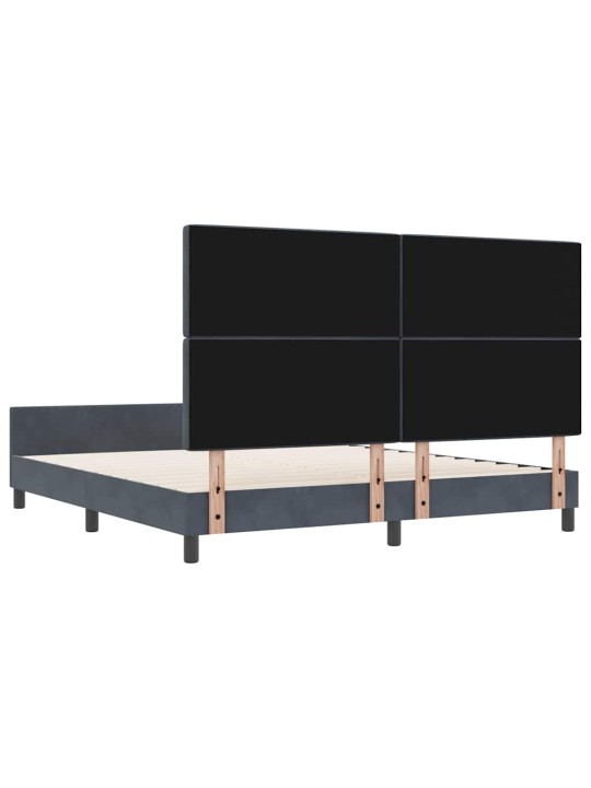 Voodi raam peaga tumehall 180 x 200 cm samet