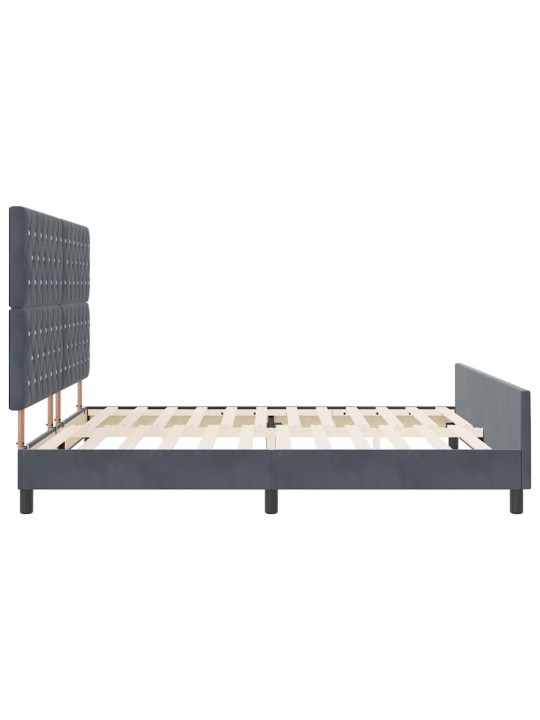 Voodi raam peaga tumehall 180 x 200 cm samet