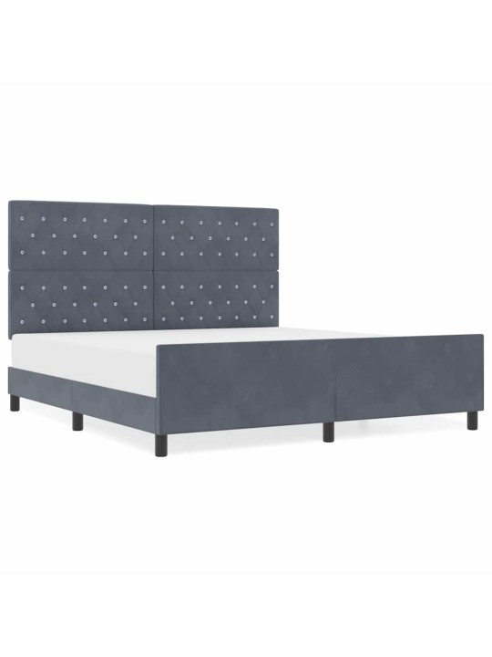 Voodi raam peaga tumehall 180 x 200 cm samet