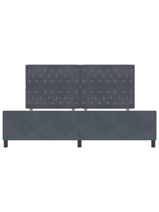 Voodi raam peaga tumehall 200 x 200 cm samet