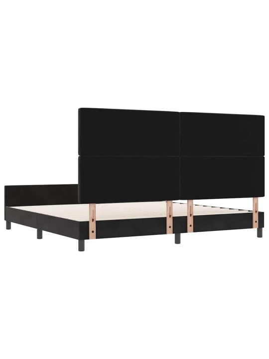 Voodi raam peaga must 200 x 200 cm samet