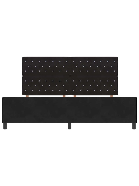 Voodi raam peaga must 200 x 200 cm samet