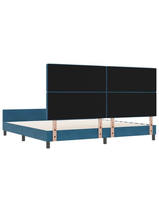Voodi raam peaga tumesinine 200 x 200 cm samet