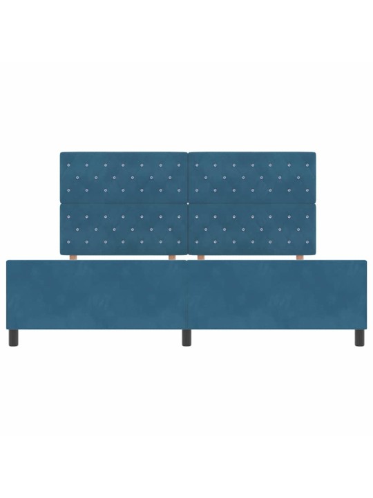 Voodi raam peaga tumesinine 200 x 200 cm samet