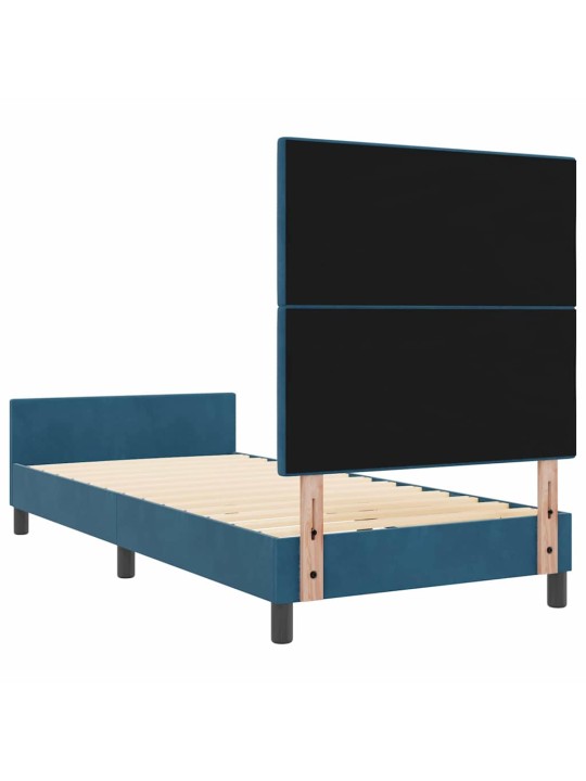Voodi raam peaga tumesinine 90 x 200 cm samet