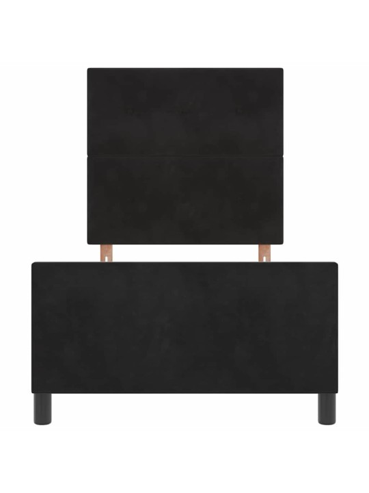 Voodi raam peaga must 100 x 200 cm samet