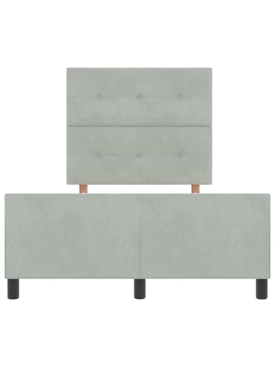 Voodi raam peaga helehall 120 x 190 cm samet