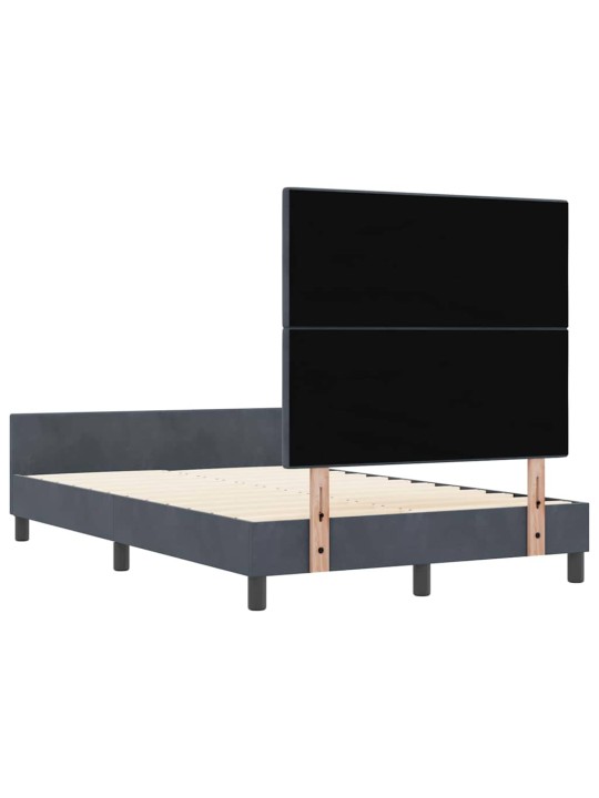 Voodi raam peaga tumehall 120 x 190 cm samet