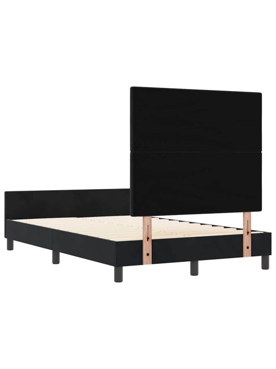 Voodi raam peaga must 120 x 190 cm samet