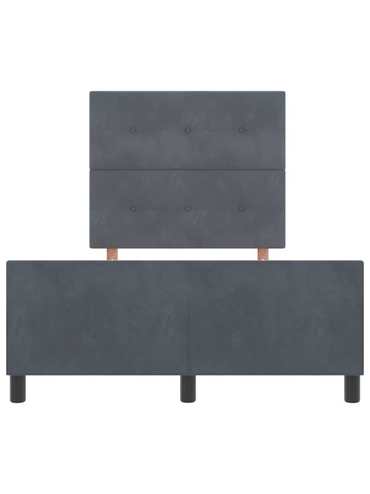 Voodi raam peaga tumehall 120 x 200 cm samet